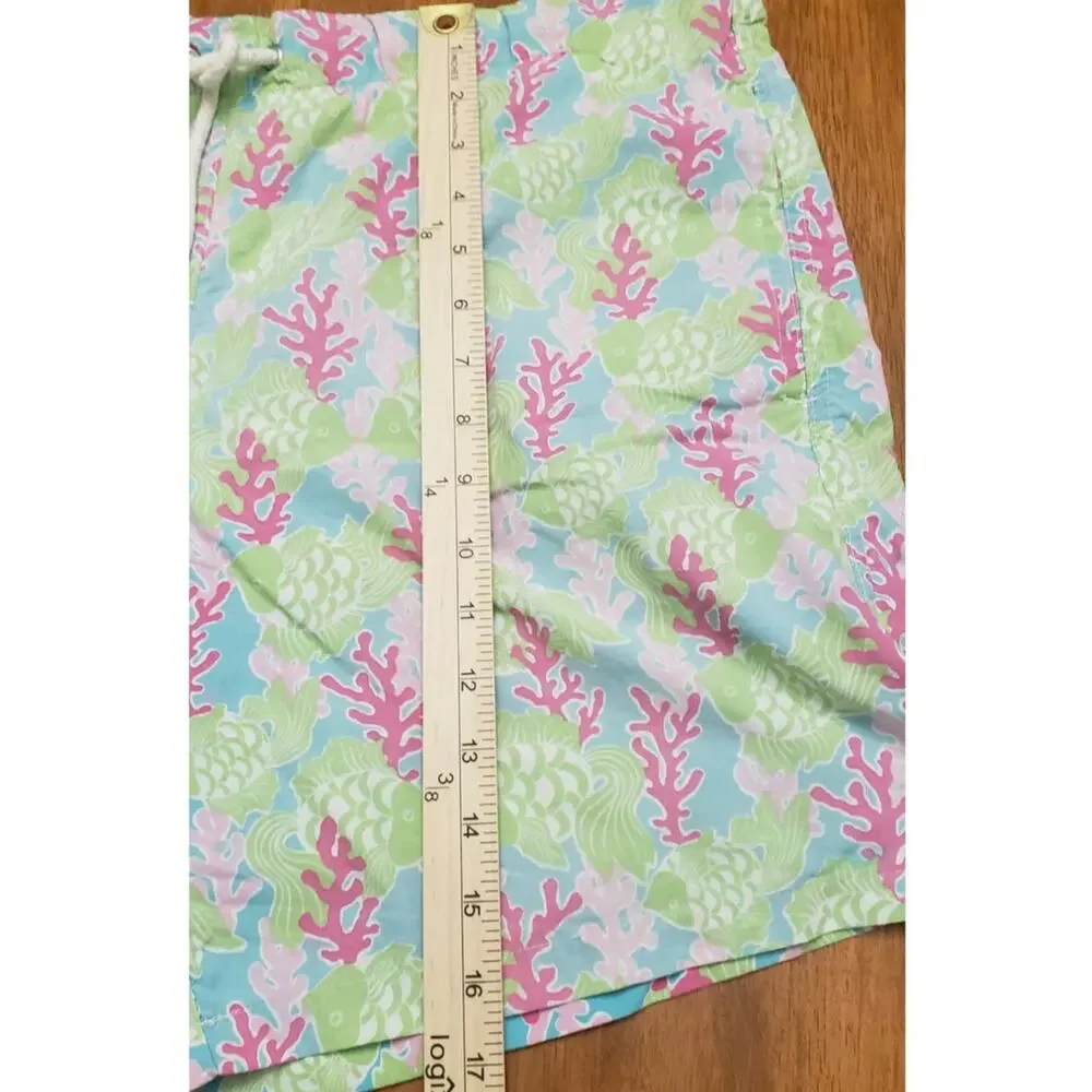 Lilly Pulitzer men's vintage swim shorts sz medium pastel fish, coral lining